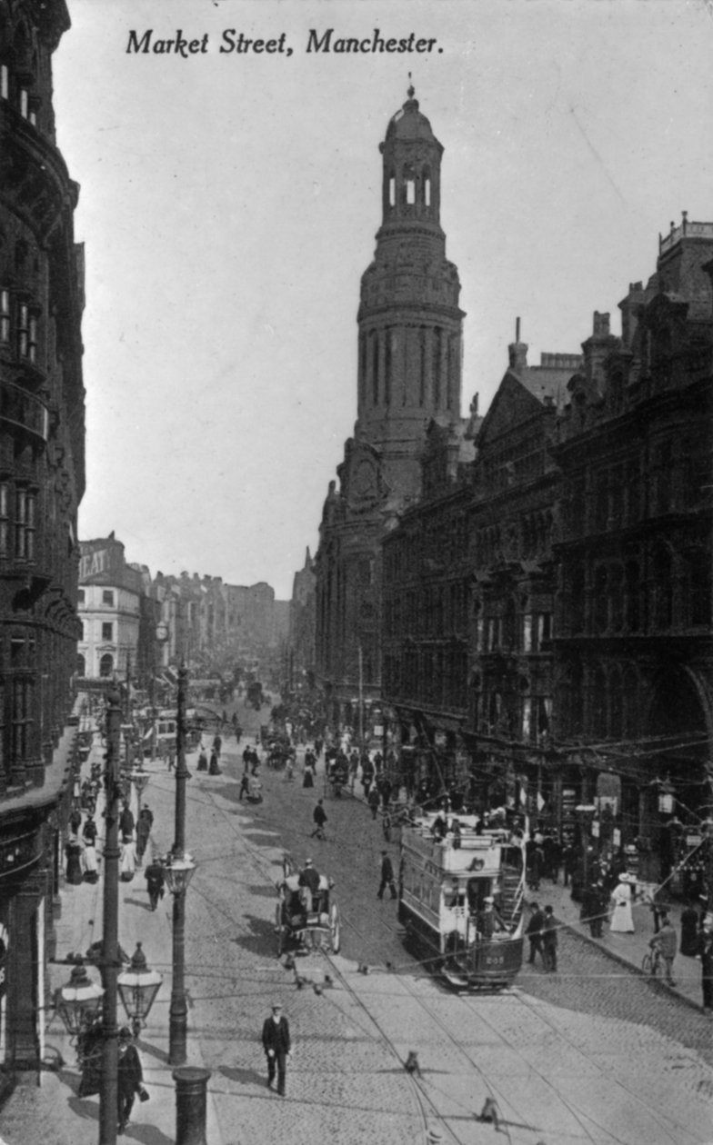 Market Street, Manchester, um 1910 von English Photographer