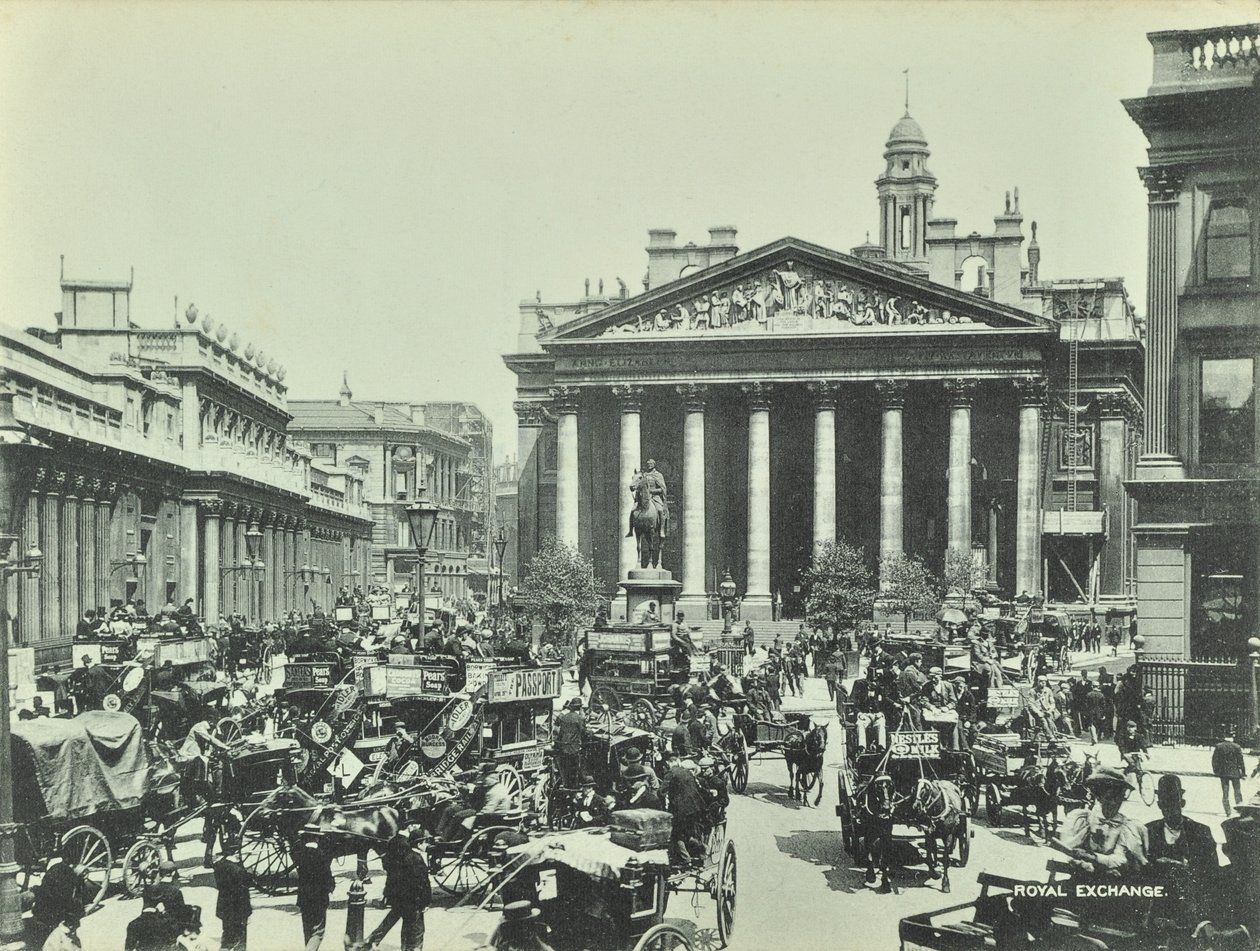 Royal Exchange, Threadneedle Street, City of London, 1890 von English Photographer