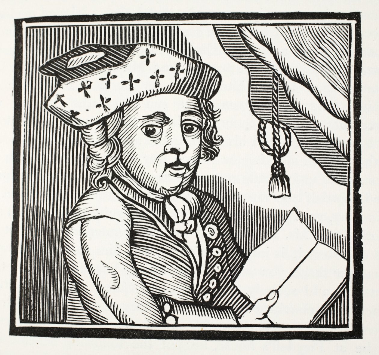 Eine kurze Darstellung der Abenteuer von M. Bamfyeld Moore Carew, Illustration aus Chap-books des achtzehnten Jahrhunderts von John Ashton, veröffentlicht 1882 von English School