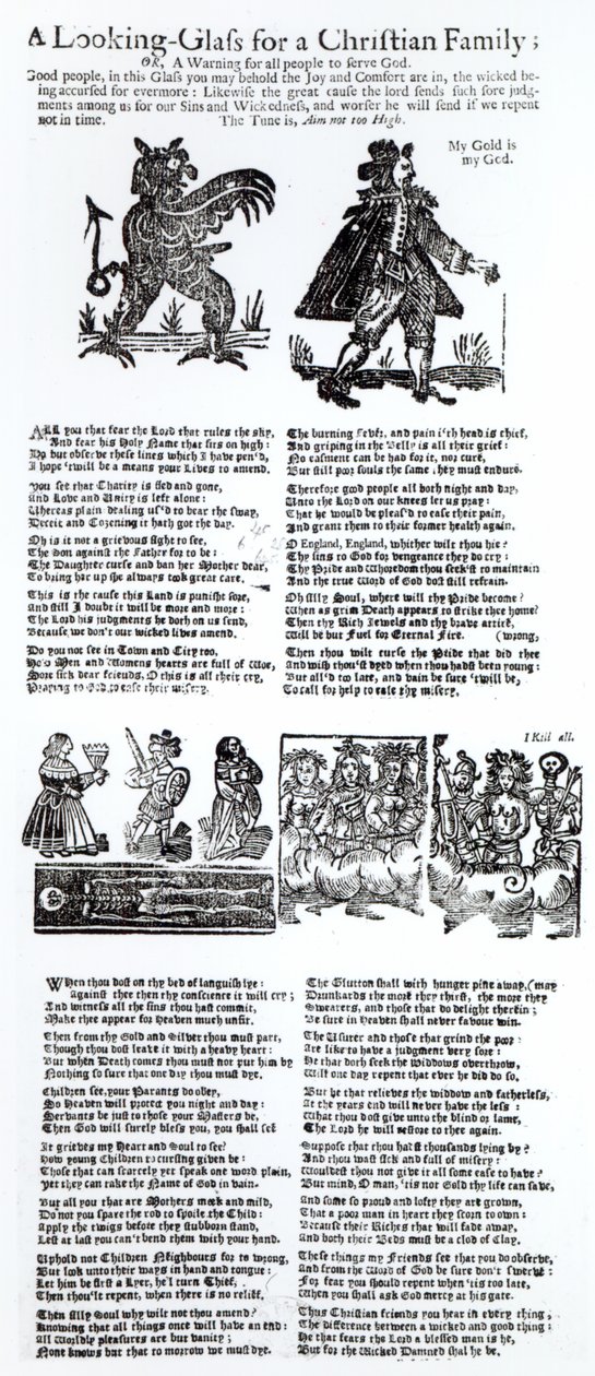 Ein Spiegel für eine christliche Familie, ca. 1665 von English School