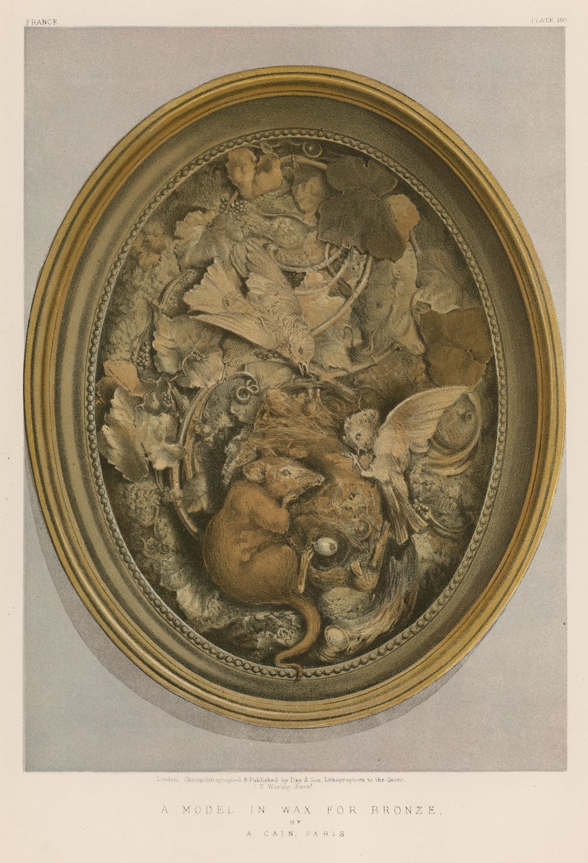 Ein Wachmodell für Bronze von A Cain, Paris von English School