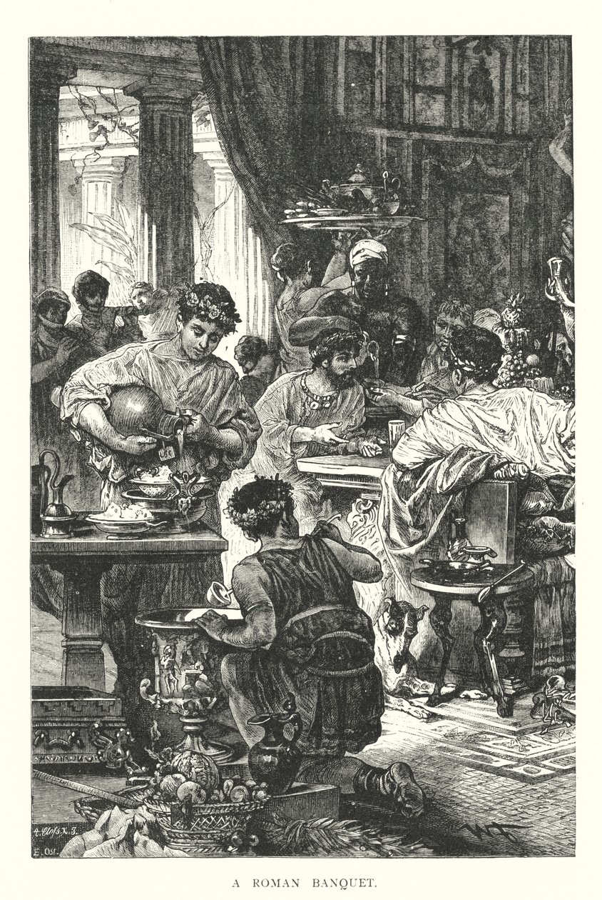 Ein römisches Bankett (Gravur) von English School