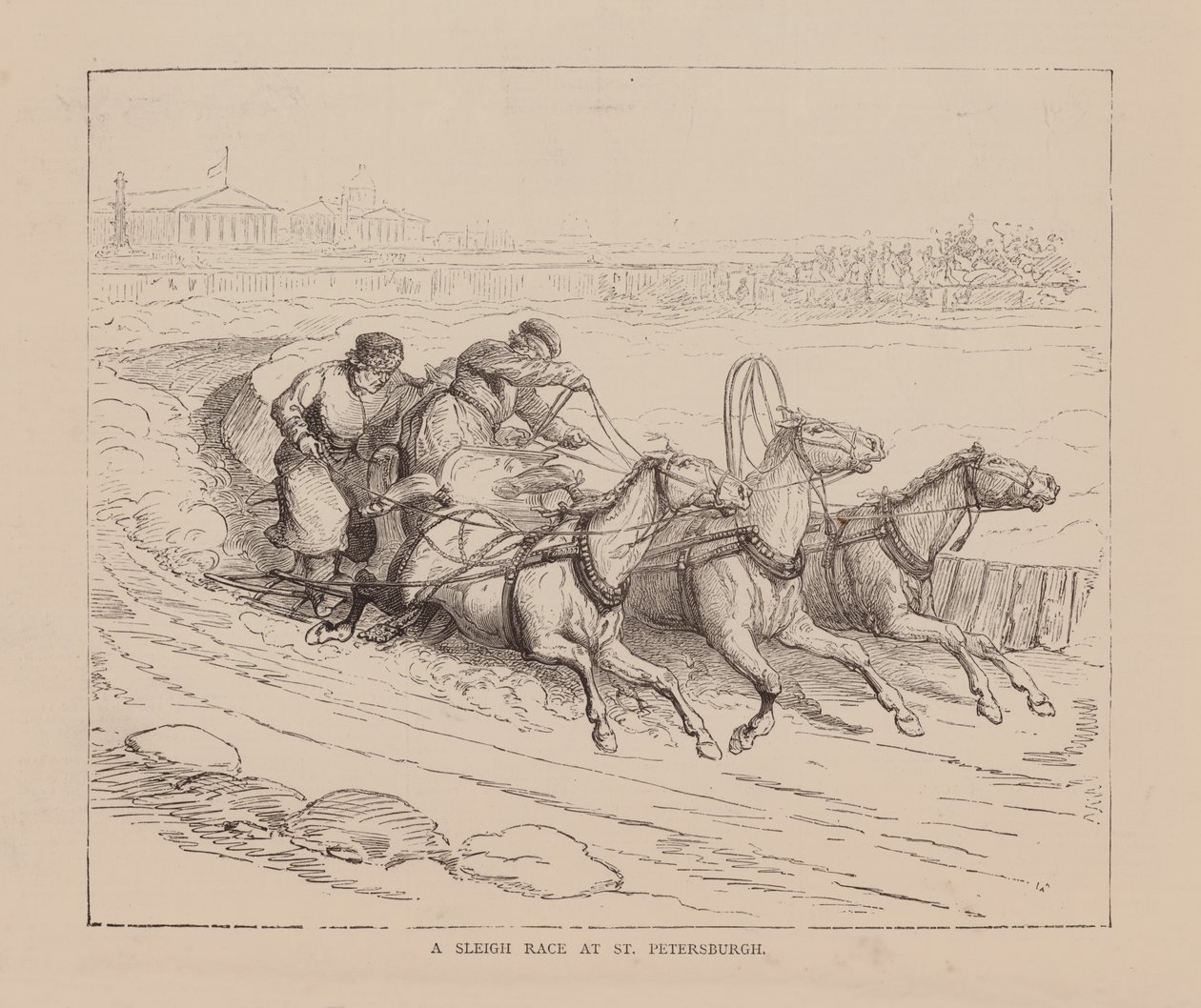 Ein Schlittenrennen in St. Petersburg von English School