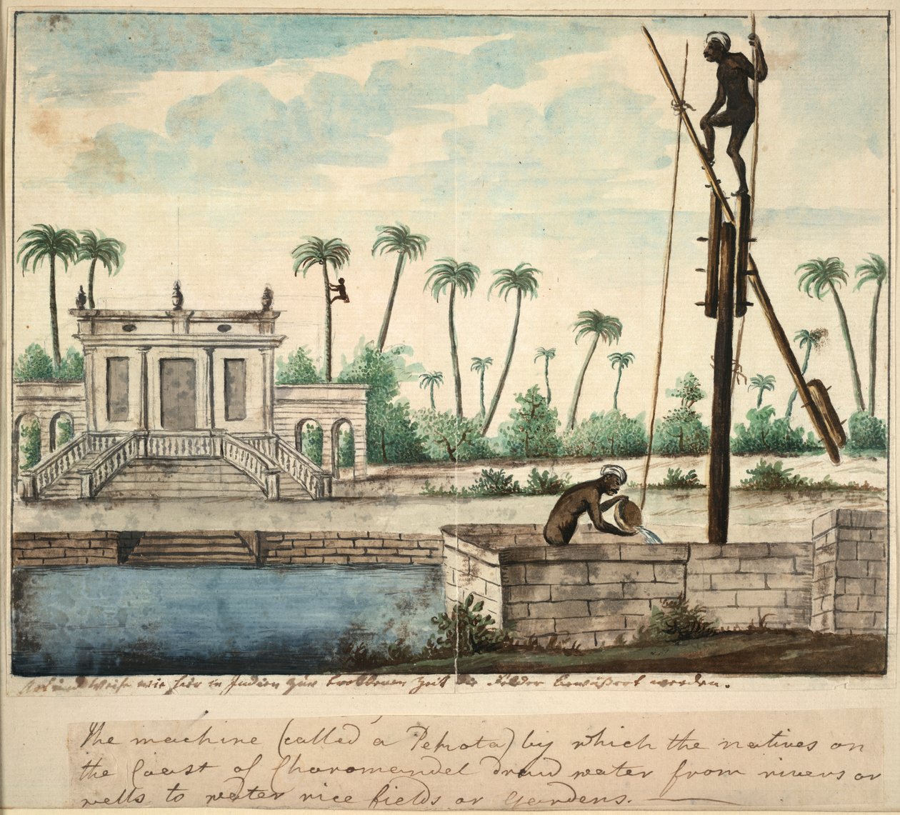 Ein kolonialer Garten mit Bewässerung, ca. 1787 von English School