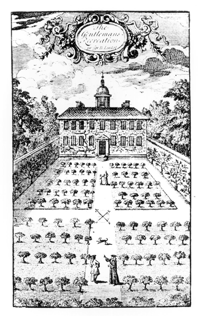 Ein Landhausgarten, aus The Gentlemens Recreation, von John Lawrence, veröffentlicht 1716 von English School