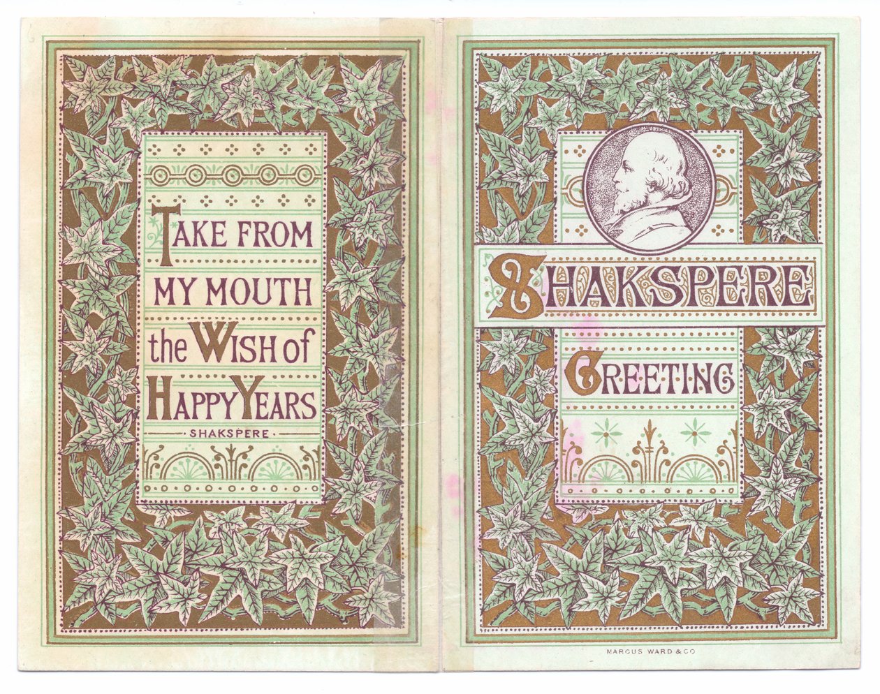 Viktorianische Grußkarte mit einem Bild von William Shakespeare, ca. 1880 von English School