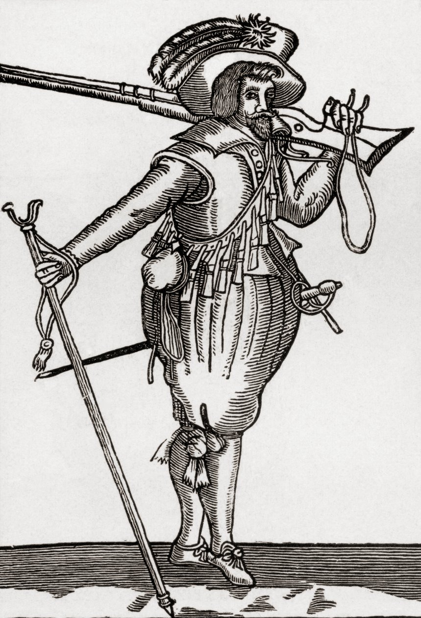 Ein Musketier während der Herrschaft von König James I., aus 