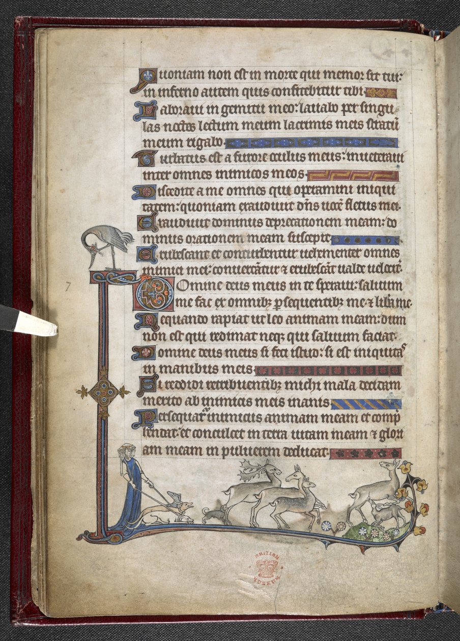 Psalm mit marginaler Erweiterung, die einen Teilrahmen bildet von English School