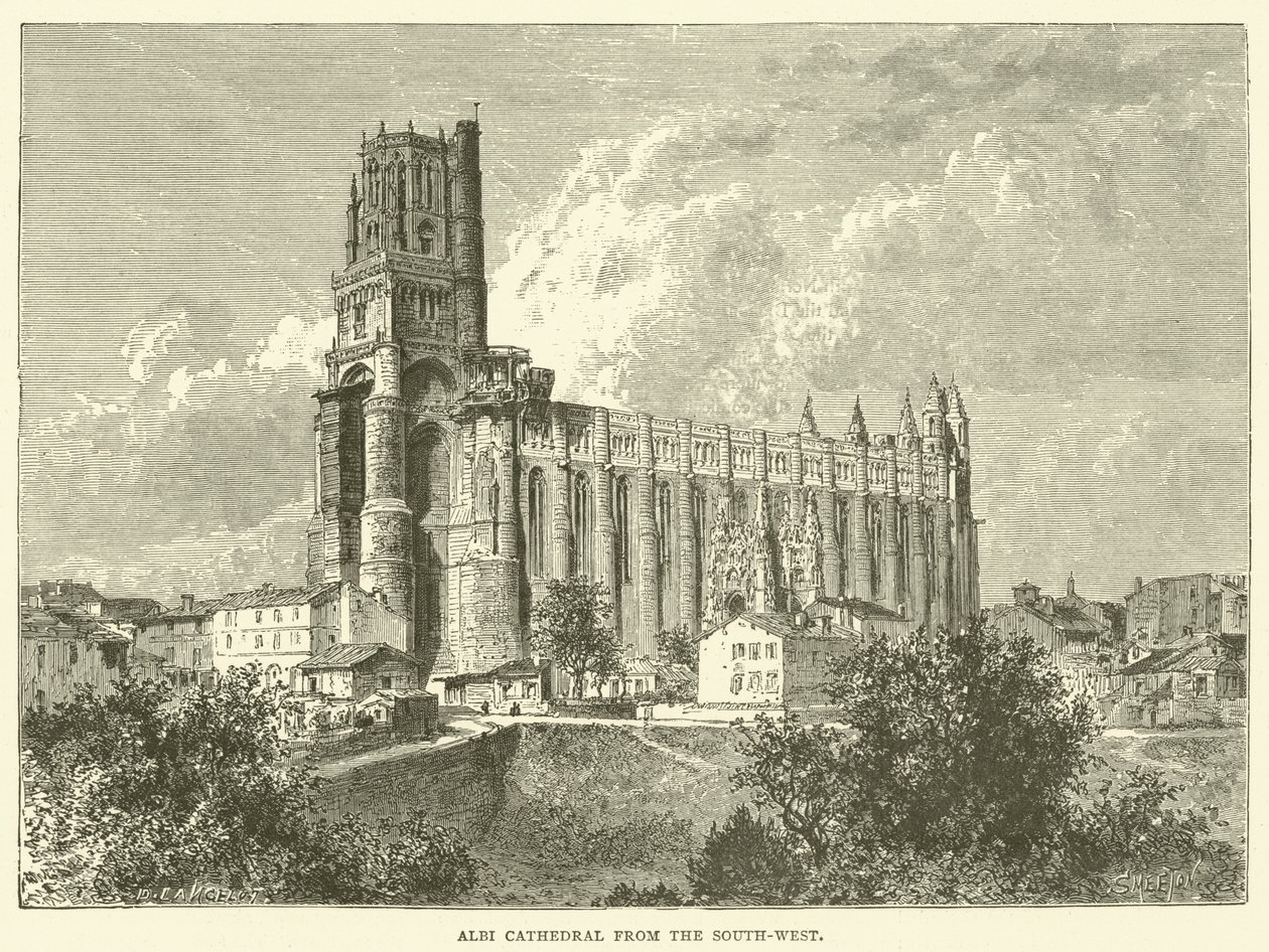 Kathedrale von Albi von Südwesten von English School