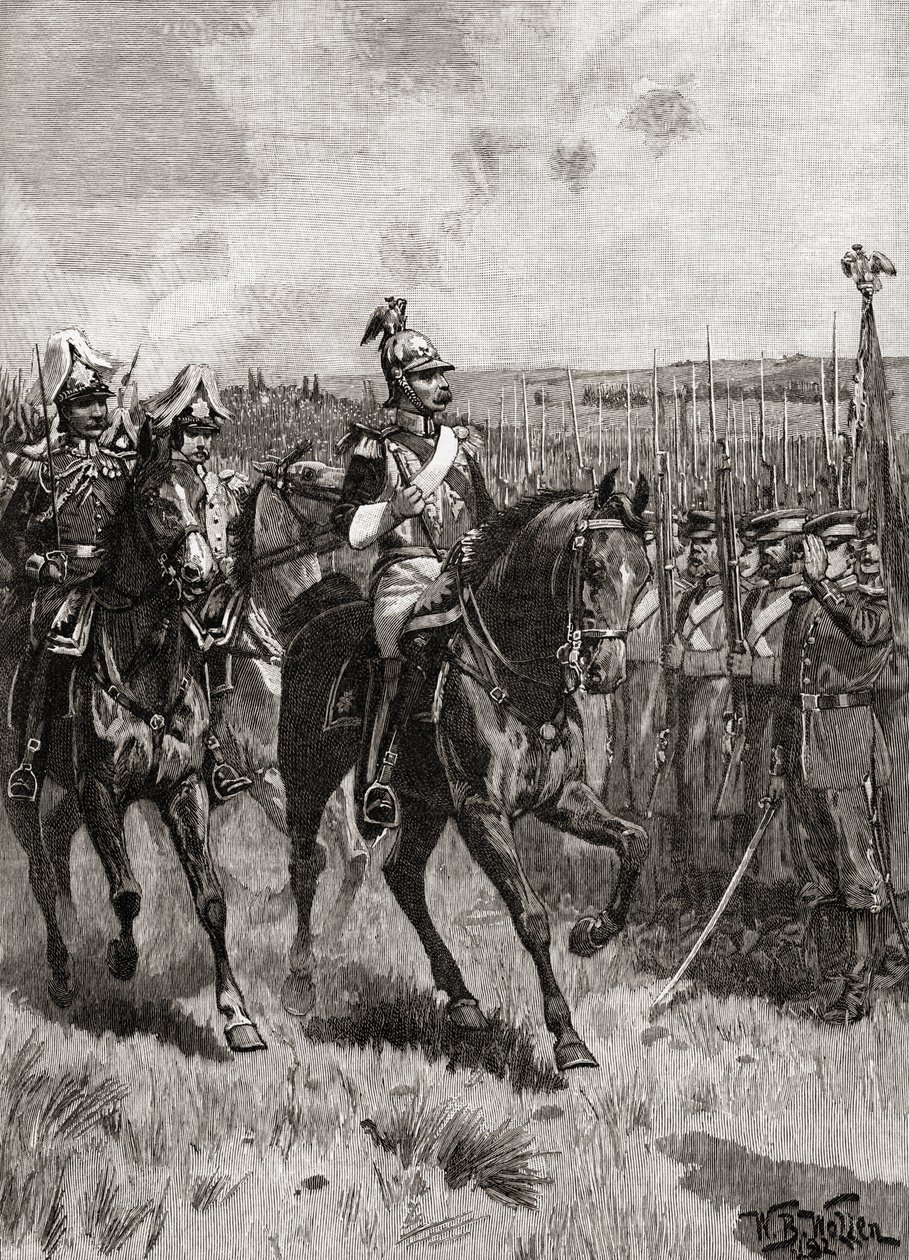 Alexander II. von Russland inspiziert seine Armee in Sewastopol während des Krimkrieges von English School