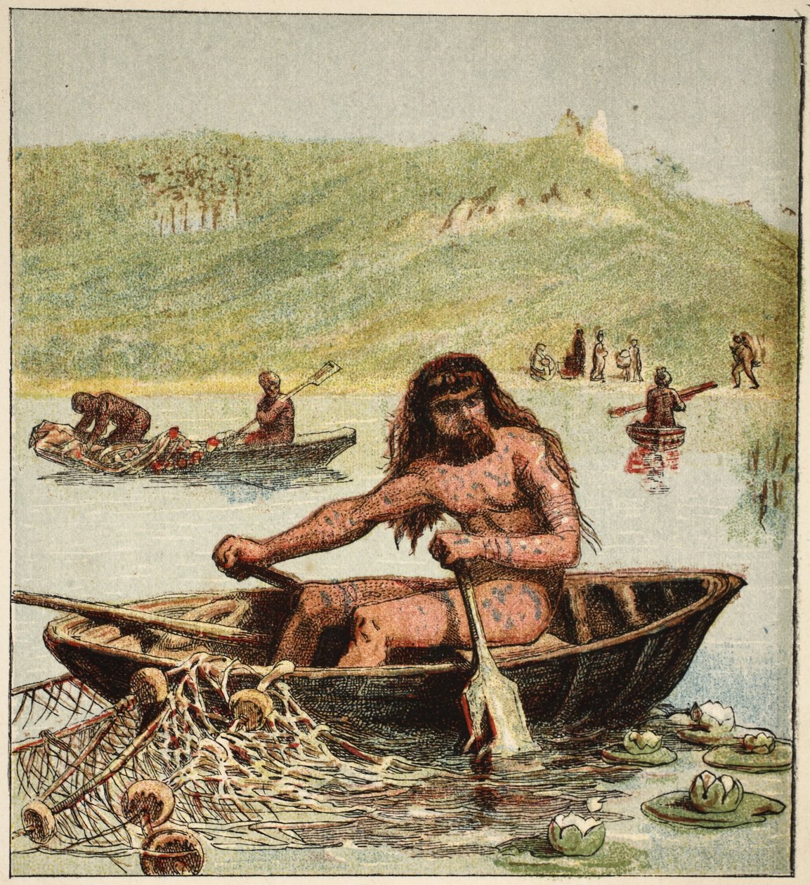Alter Brite in seinem Boot, veröffentlicht 1890 von English School
