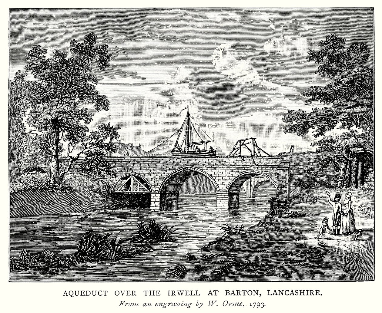 Aquädukt über den Irwell bei Barton, Lancashire (Gravur) von English School