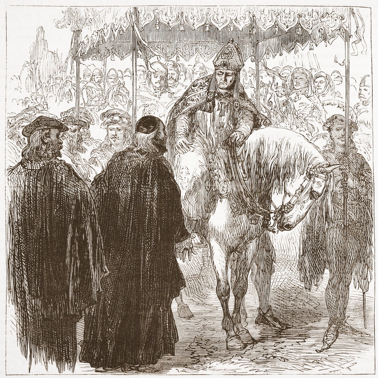 Erzbischof Arundel in Oxford, Illustration aus Die Geschichte des Protestantismus von James Aitken Wylie, veröffentlicht 1878 von English School