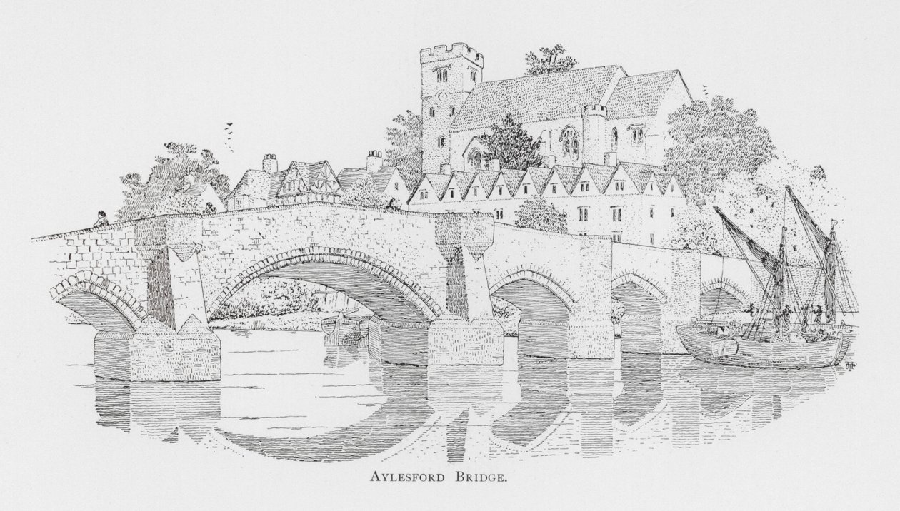 Aylesford-Brücke (Lithografie) von English School