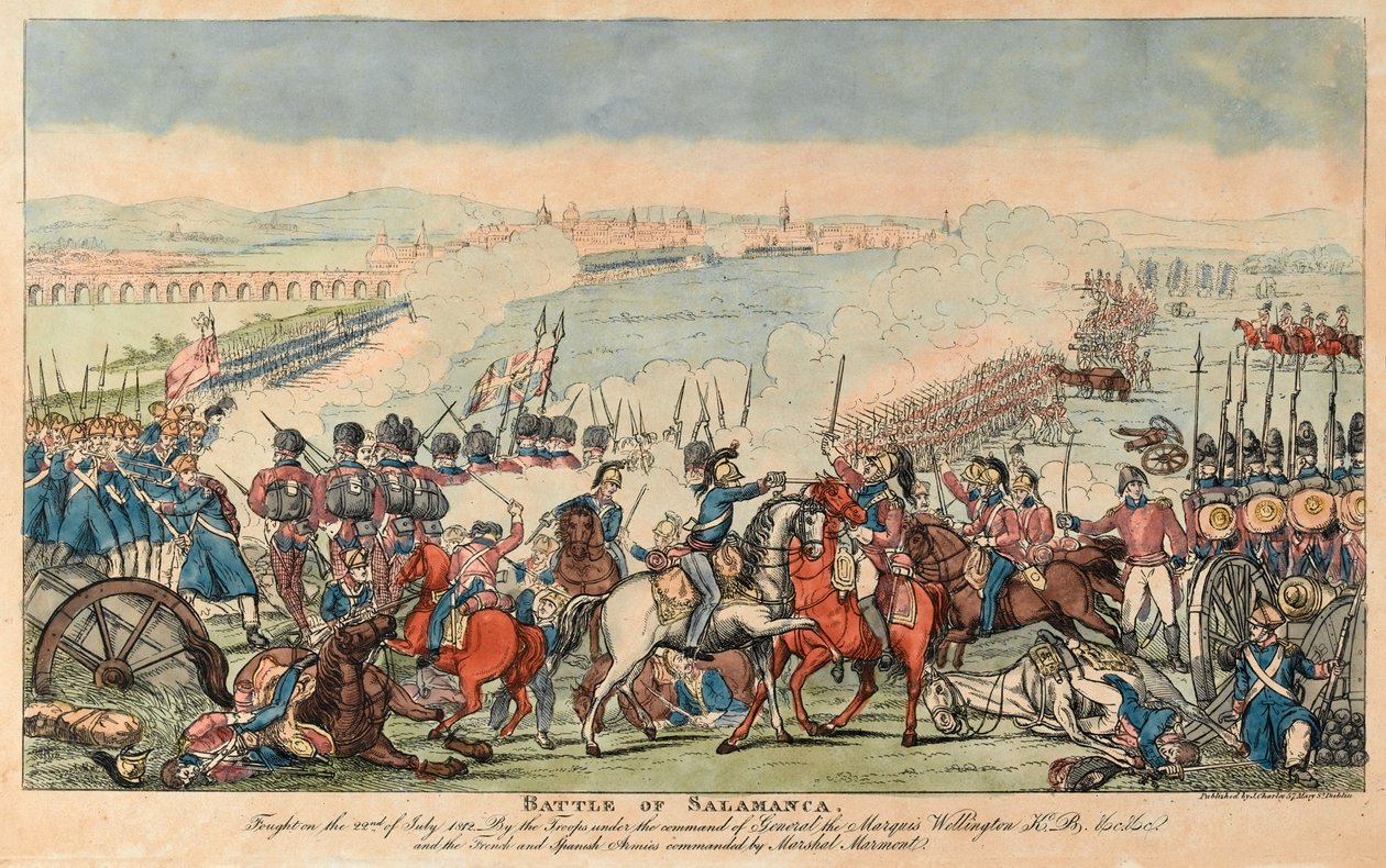Schlacht von Salamanca (farbige Gravur) von English School