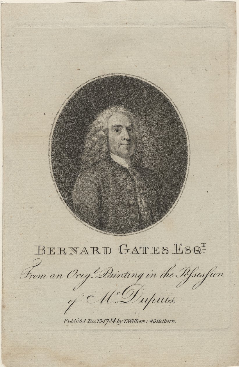 Bernard Gates, 1784 (Punktiergravur) von English School