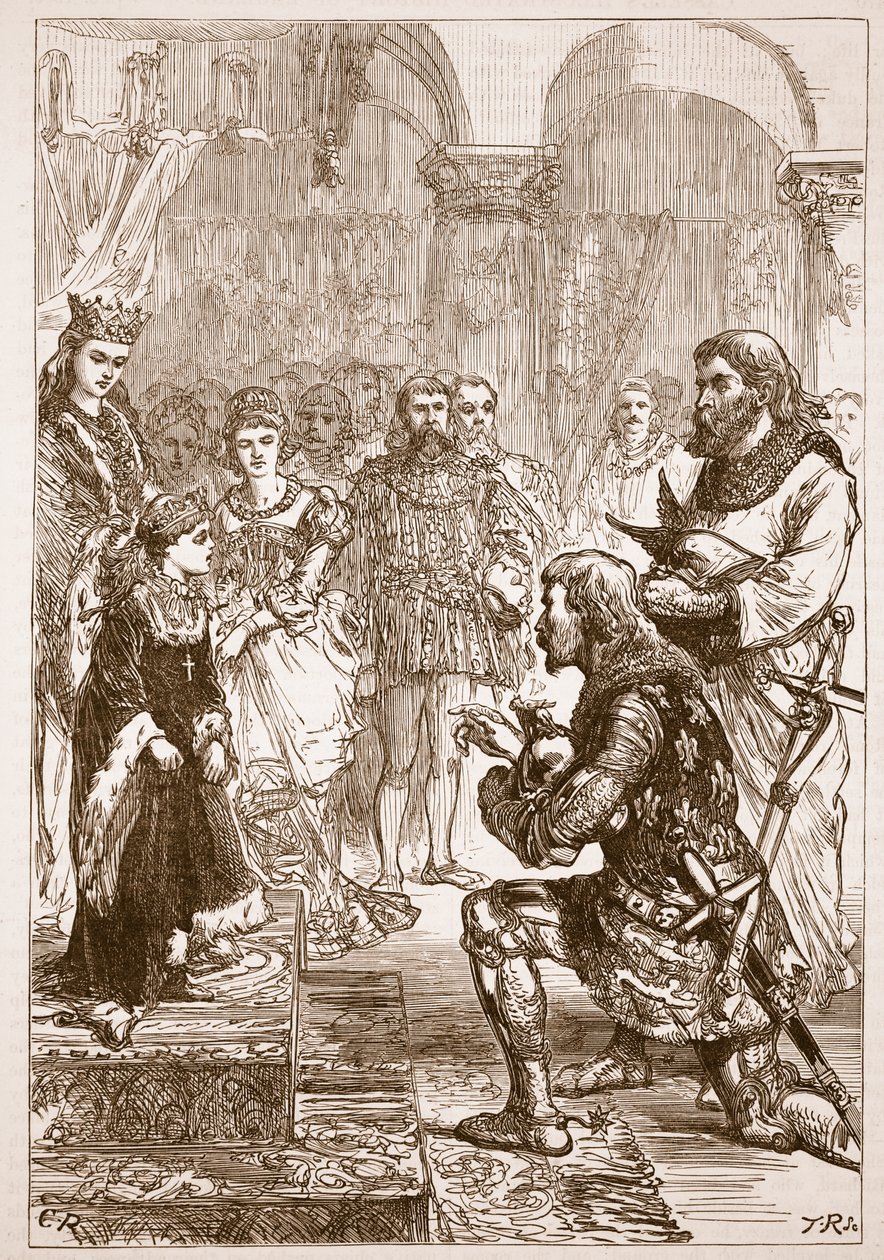Verlobung der Prinzessin Isabella mit Richard, Illustration aus Cassells Illustrierter Geschichte Englands von English School
