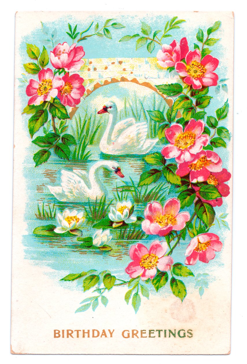 Geburtstagspostkarte, ca. 1907 von English School