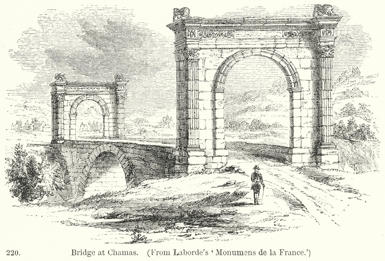 Brücke bei Chamas (Gravur) von English School