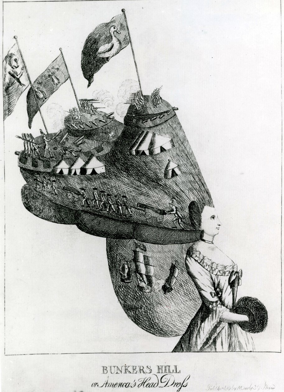 Bunkers Hill oder Amerikas Kopfschmuck, 1776 von English School