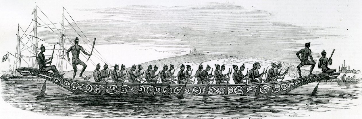 Burmesisches Kriegsschiff, aus The London Illustrated News, 1852 von English School