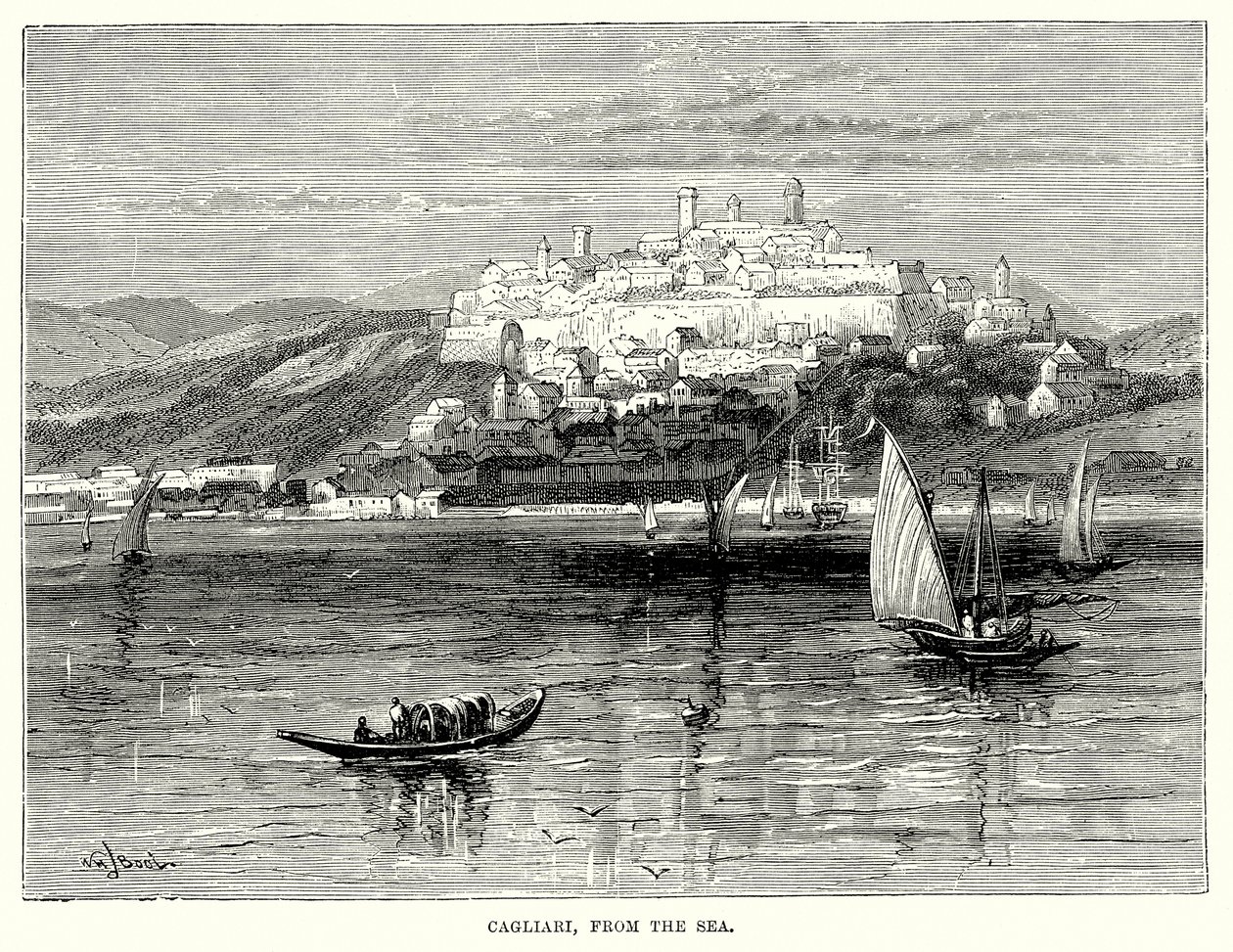 Cagliari vom Meer aus von English School