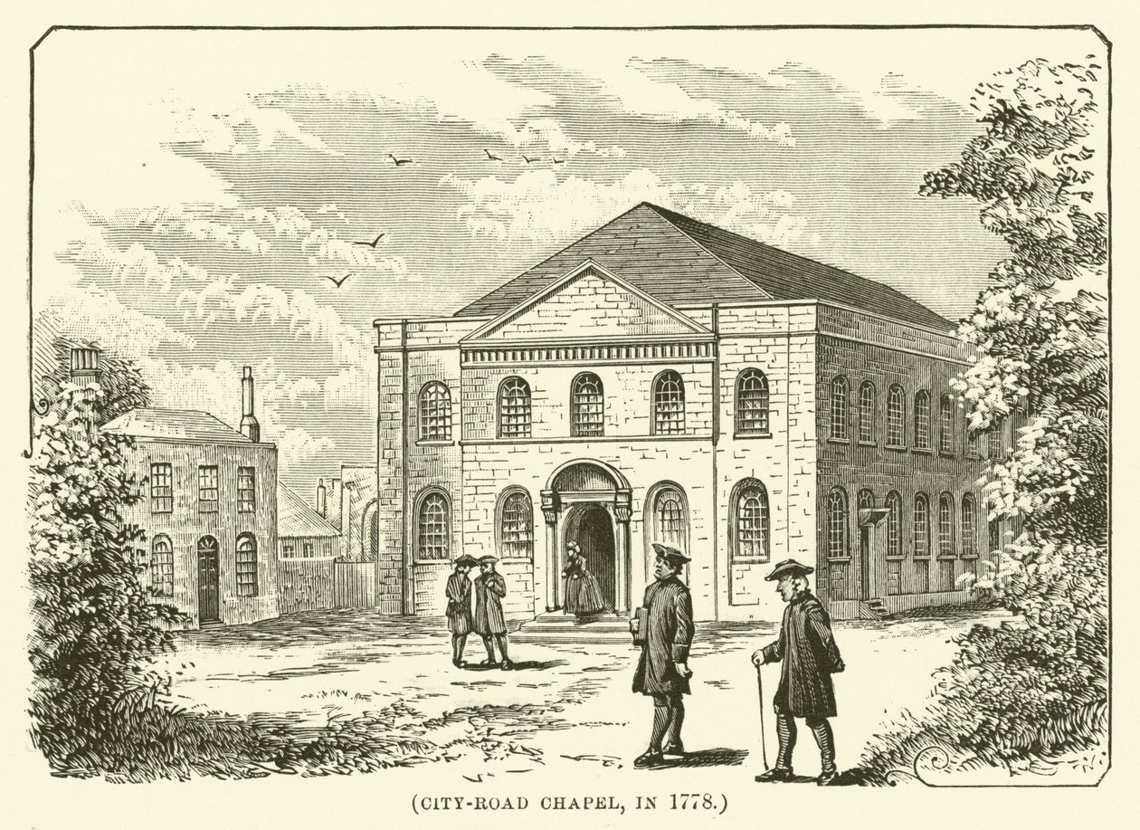 City-Road-Kapelle, im Jahr 1778 (Gravur) von English School