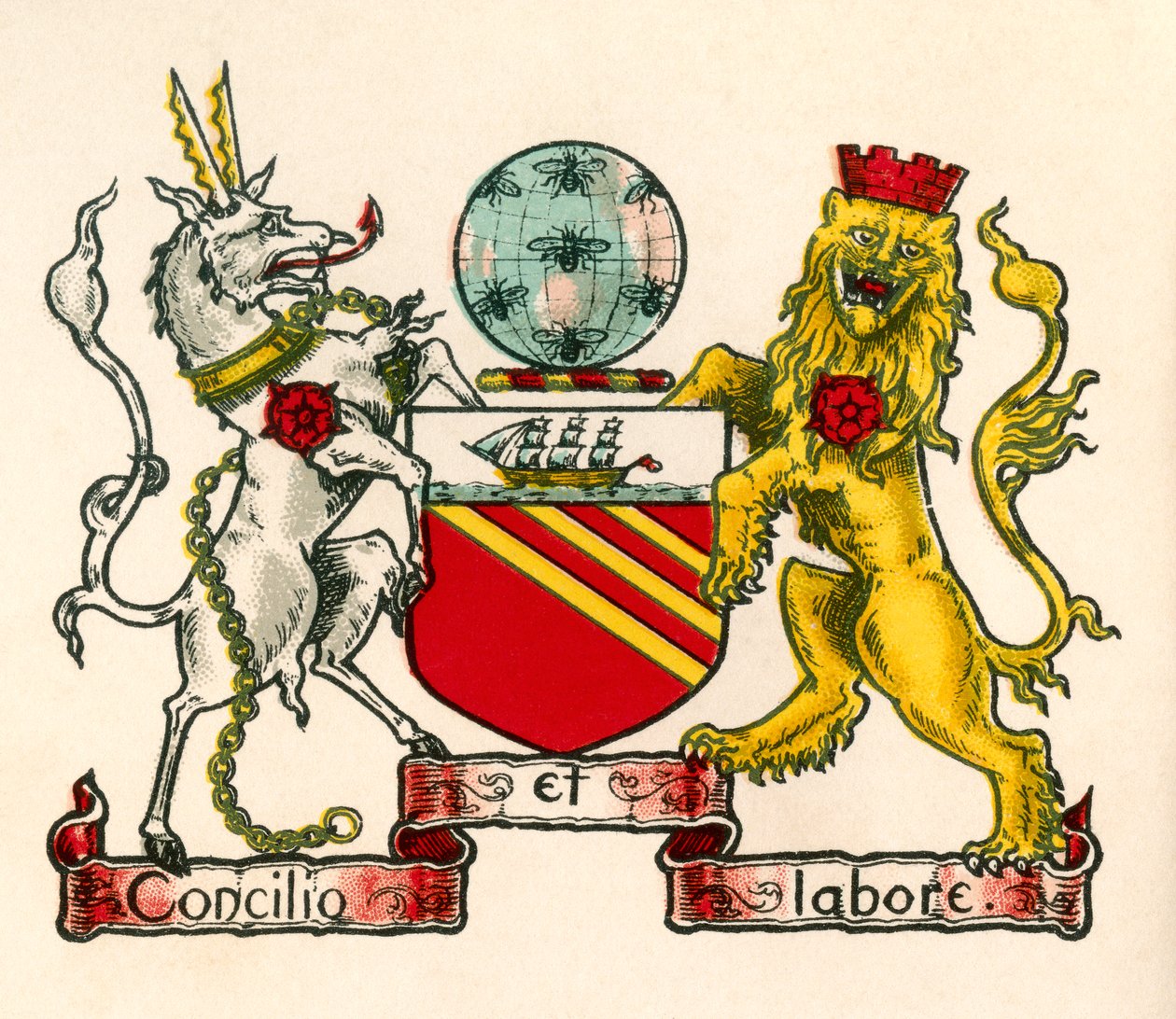 Wappen von Manchester, England von English School
