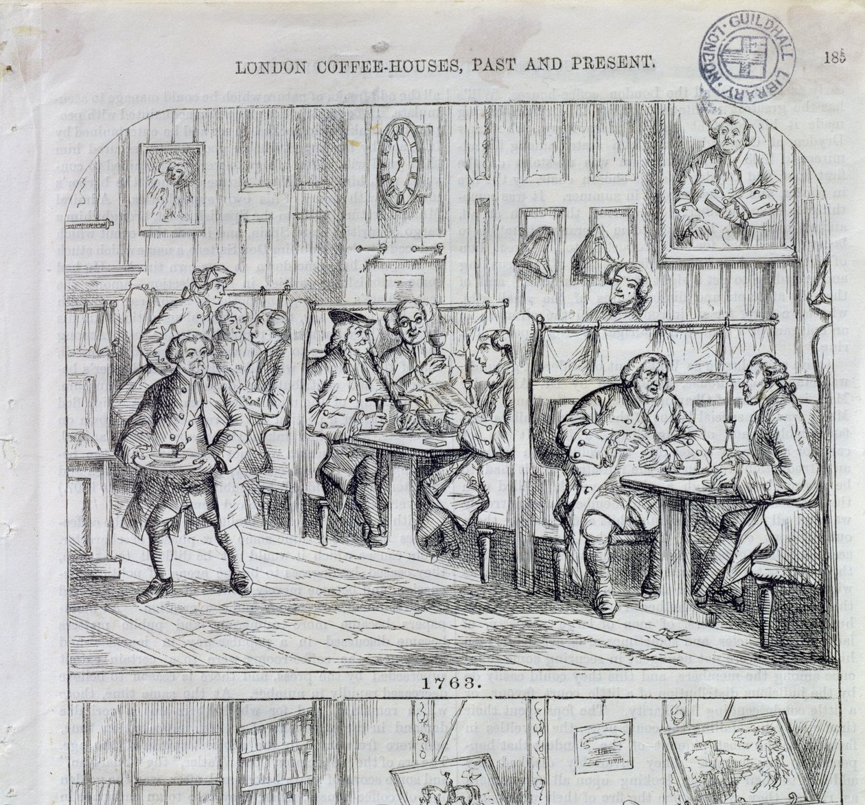 Kaffeezimmer im Jahr 1763, aus London Coffee-Houses Past and Present von English School