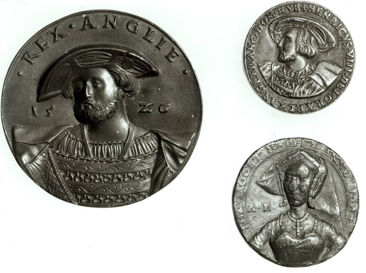 Münzen mit Heinrich VIII. und Anne Boleyn von English School