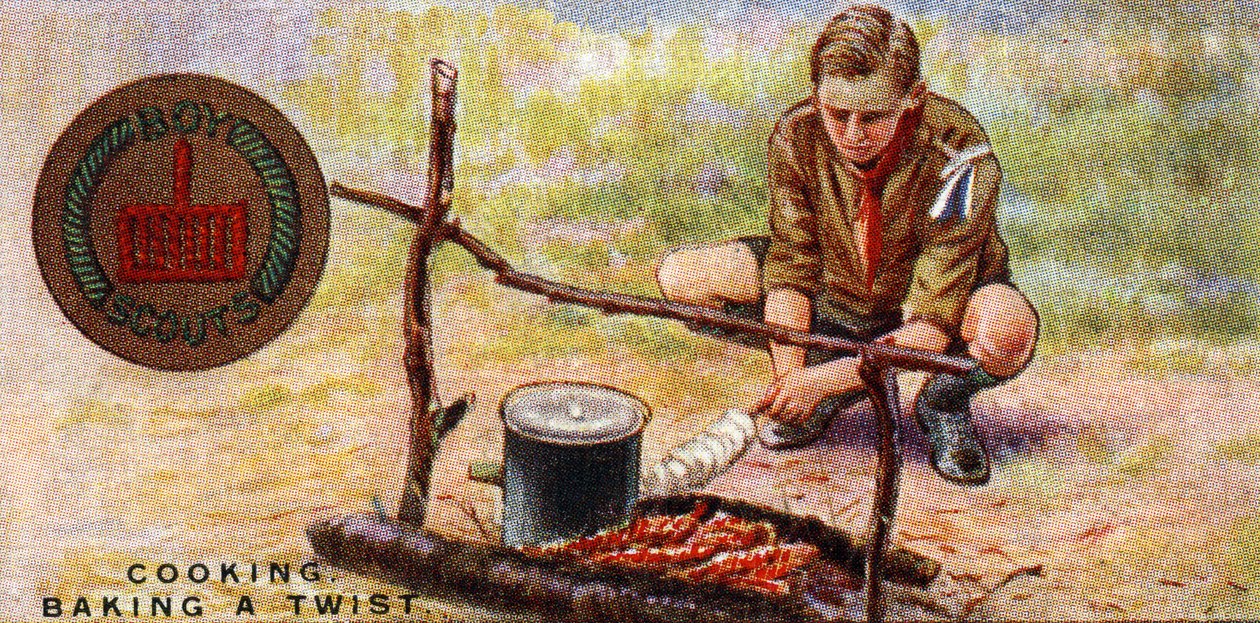 Kochfertigkeitsabzeichen für Pfadfinder - Backen eines Twist, 1929 von English School