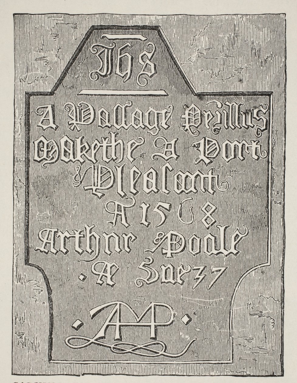 Kopie einer Schnitzerei von Arthur Poole an der Wand seiner Gefängniszelle im Tower, 1568 von English School