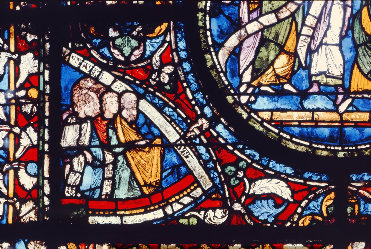 Detail des Nordfensters des Chors, spätes 12. Jahrhundert von English School