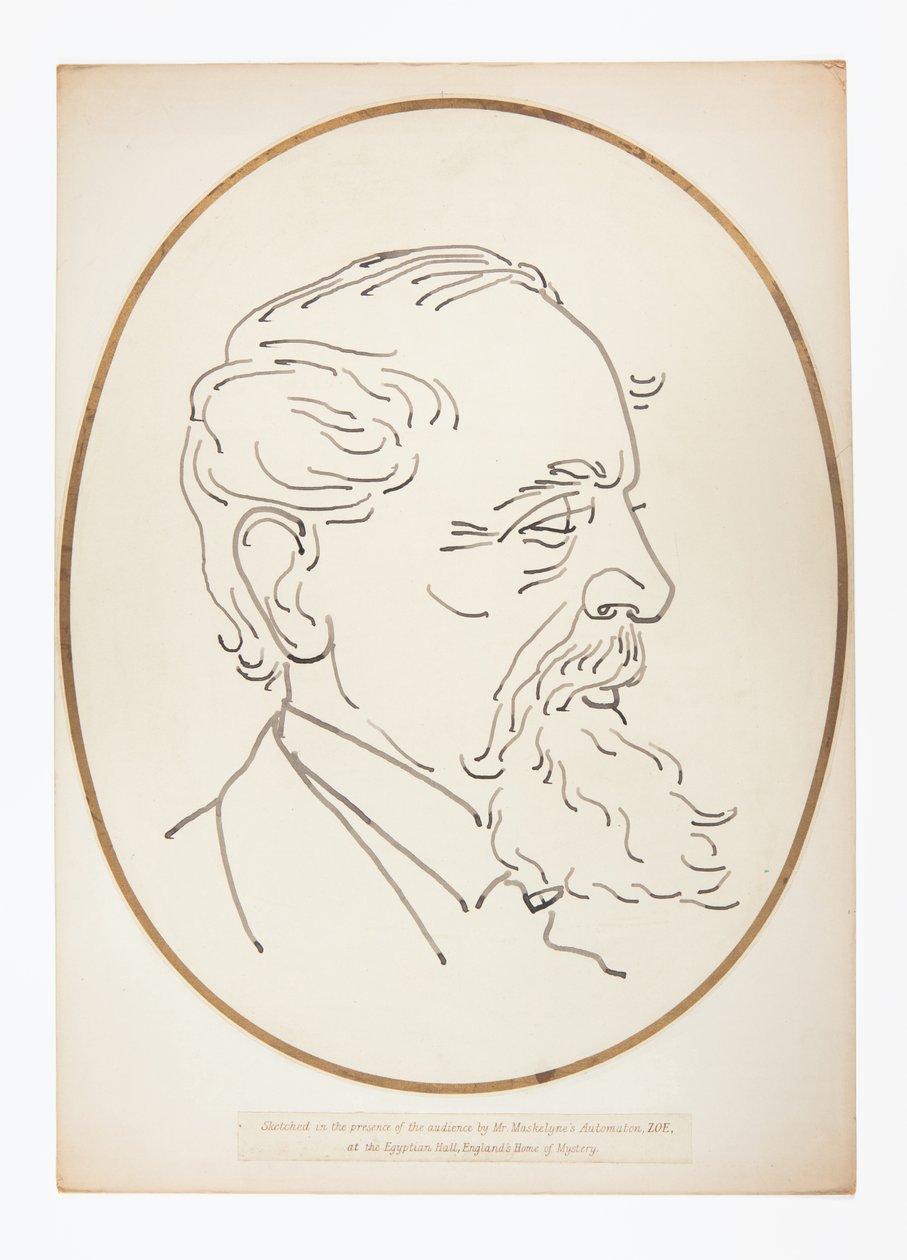 Zeichnung von Charles Dickens durch Mr. Maskelyne