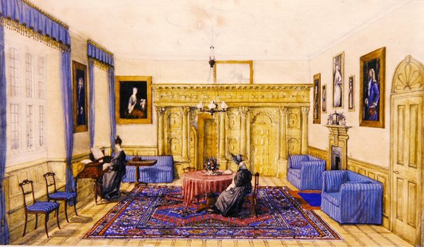 Saloninterieur eines Landhauses, ca. 1830 von English School