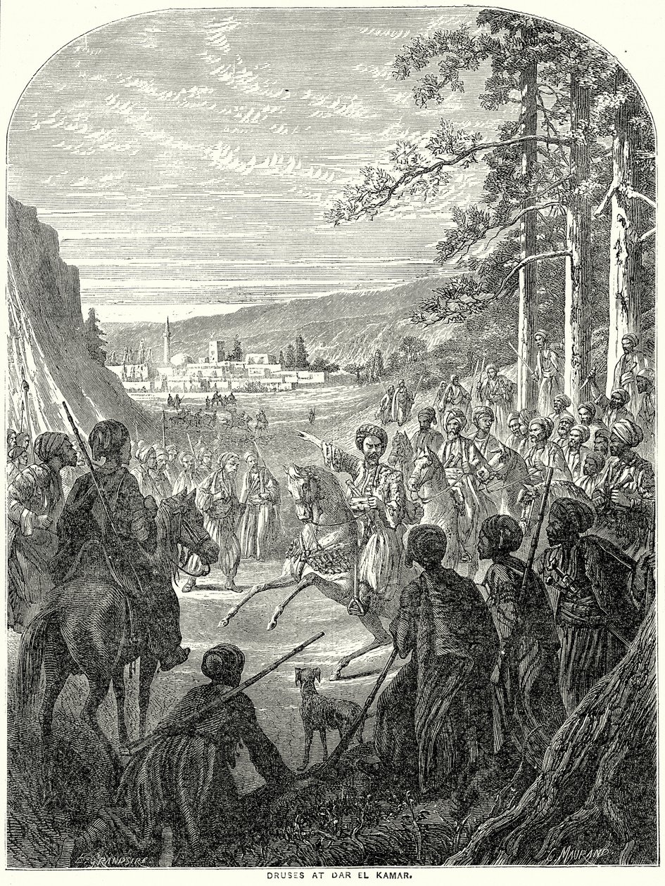 Drusen in Dar El Kamar (Gravur) von English School