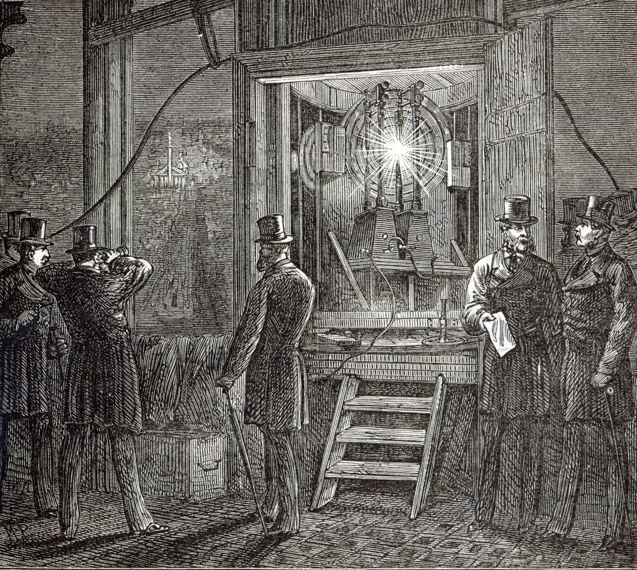 Elektrische Apparatur für den Uhrturm, Houses of Parliament aus The Illustrated London News, 16. August 1873 von English School