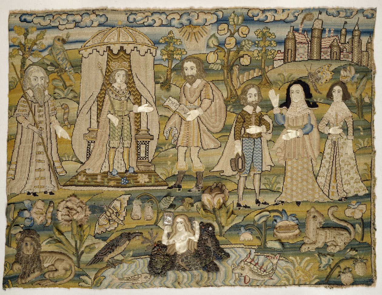 Gesticktes Bild: "Die Proklamation Salomos", Mitte des 17. Jahrhunderts von English School