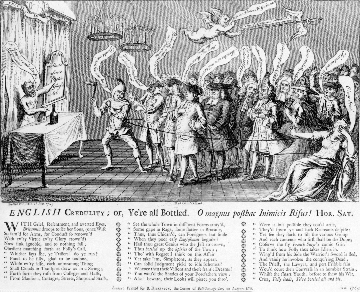 Englische Leichtgläubigkeit oder Ihr seid alle abgefüllt, 1749 von English School