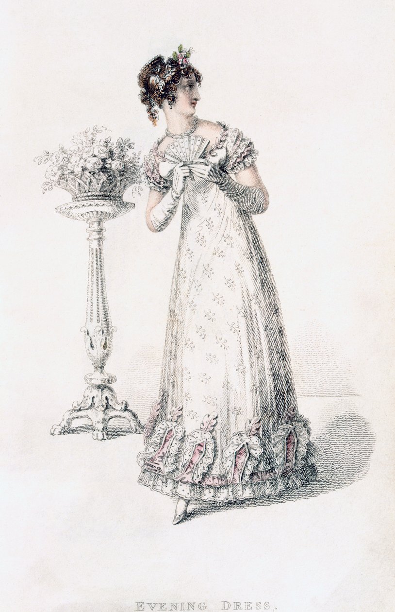 Abendkleid, Modeplatte aus Ackermanns Repository of Arts von English School