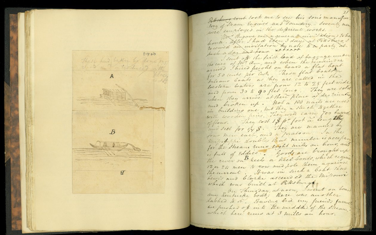 Auszüge aus Briefen, geschrieben auf einer Reise in die westlichen Teile der Vereinigten Staaten..., von Elias Fordham Pym, 1818 von English School