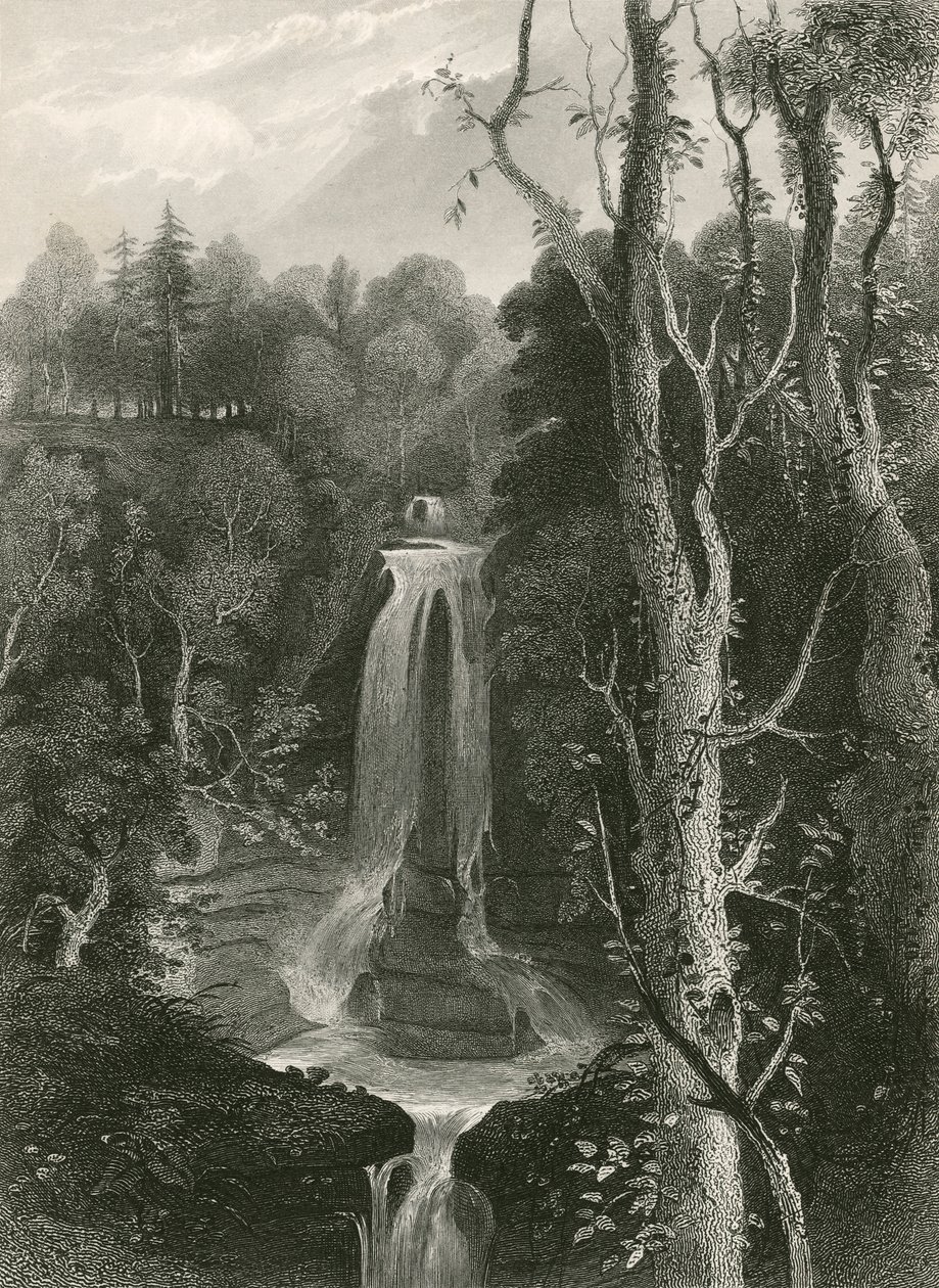 Wasserfälle von Acharn (Gravur) von English School