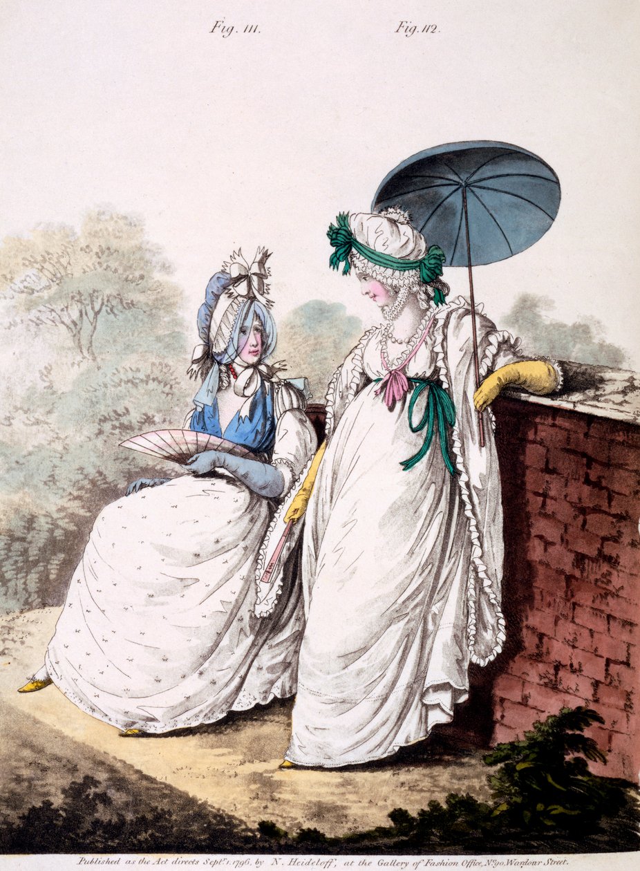 Modeplatte des Morgenkleides für Damen, 1796 von English School