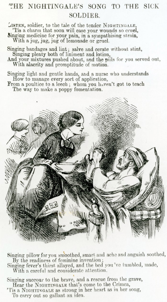 Florence Nightingale pflegt einen kranken Soldaten auf der Krim von English School