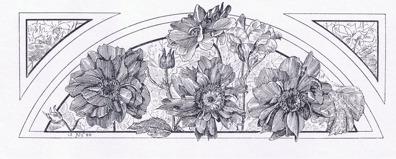 Blumendesigns, aus The Magazine of Art 1893, Cassell and Company, 1893 von English School