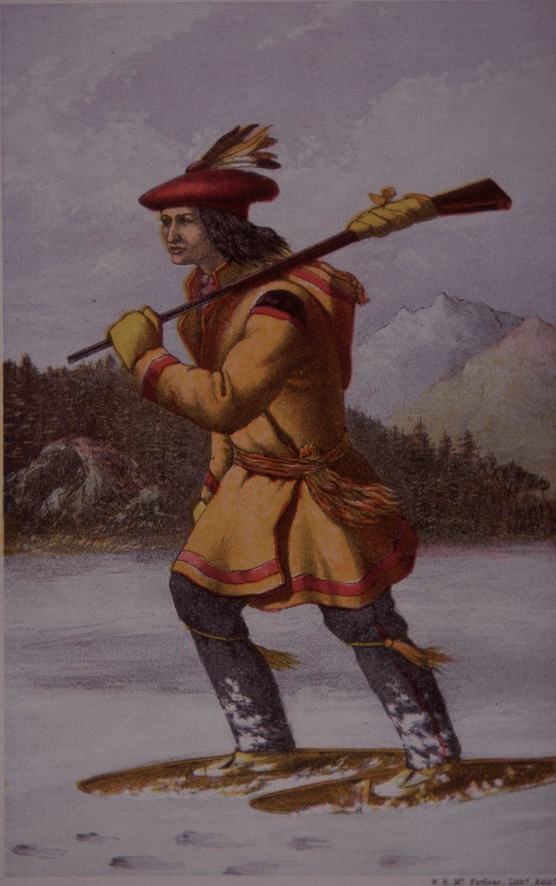 Französischer Pelzjäger in Kanada im 18. Jahrhundert von English School