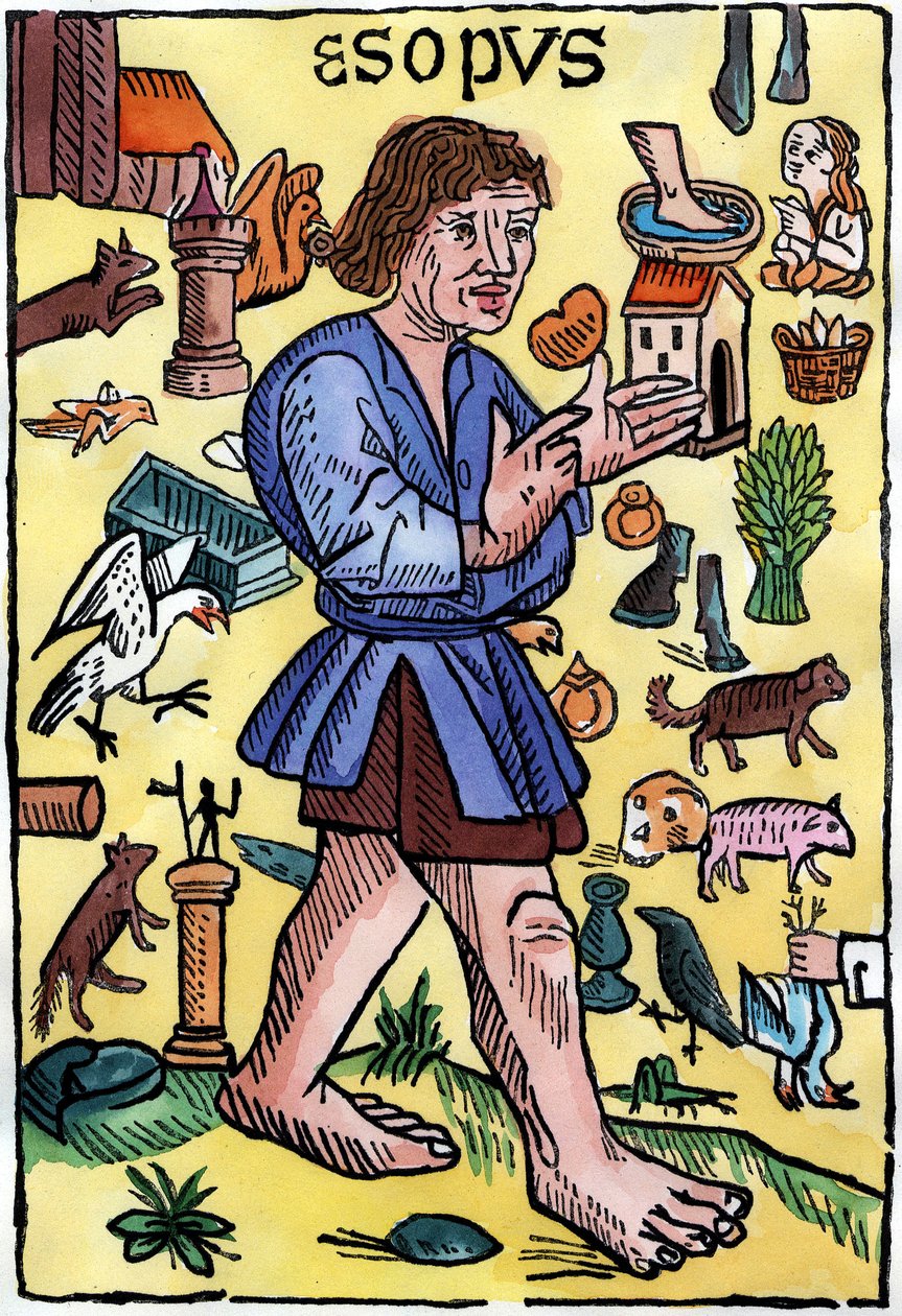 Frontispiz der "Fabeln" von Äsop, gedruckt in England von William Caxton (1422? - 1491) von English School
