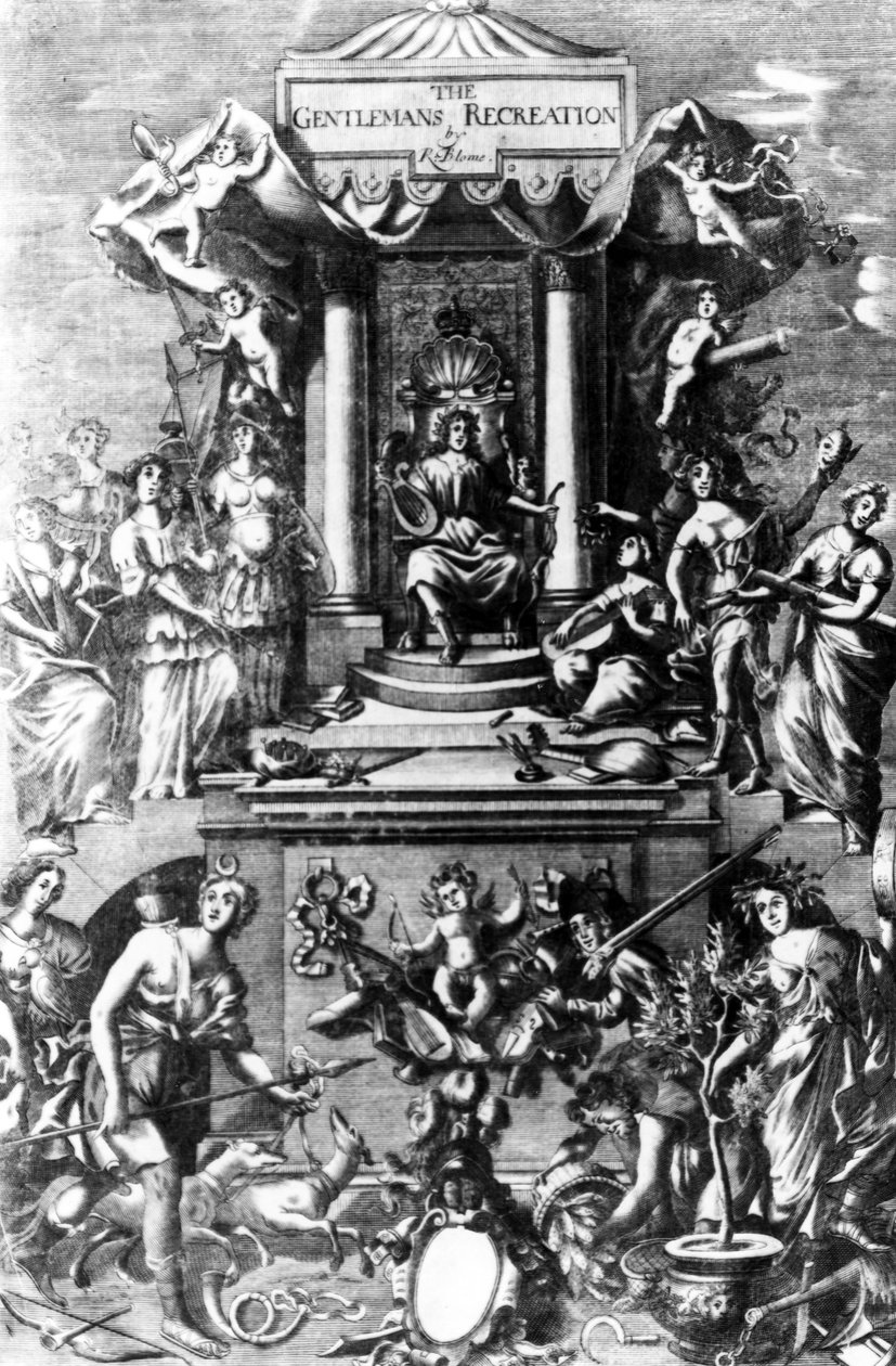 Frontispiz aus The Gentlemans Recreation, veröffentlicht von Richard Blome, 1686 von English School