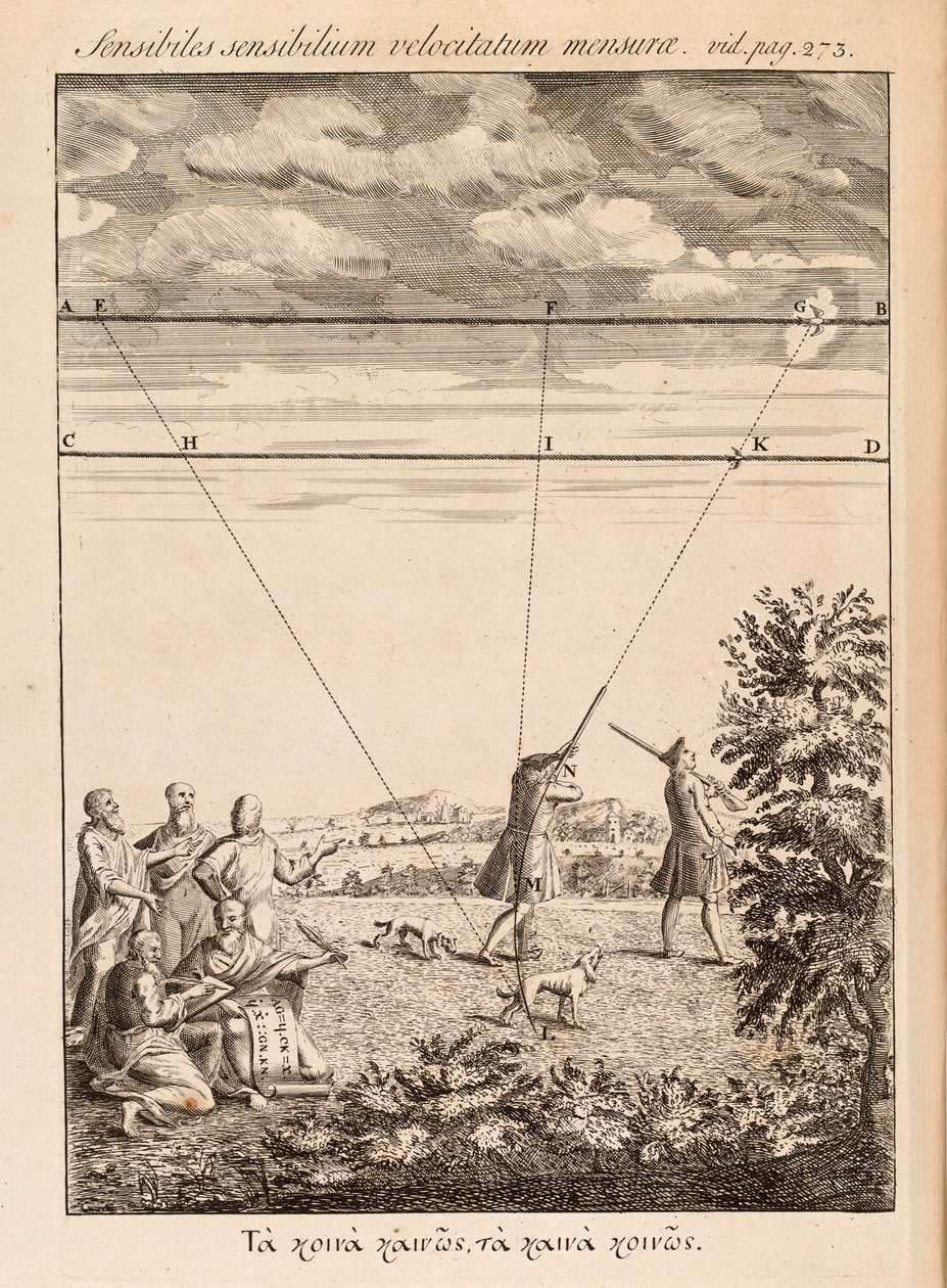 Frontispiz aus Die Methode der Fluxionen und unendlichen Reihen von Isaac Newton, London, 1736 von English School