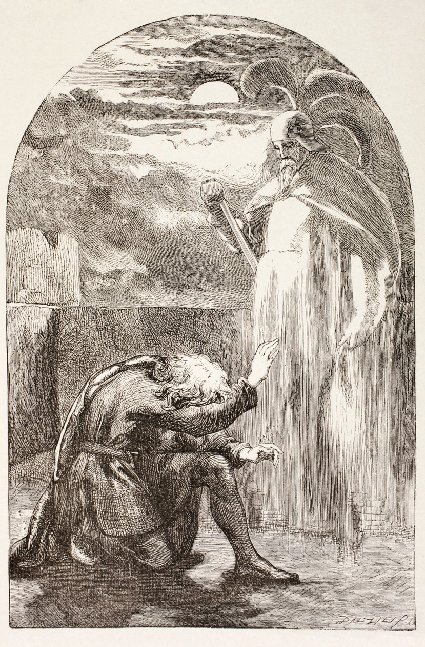 Hamlet sieht den Geist, den Geist seines Vaters, aus 